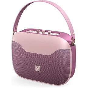DOSS SoundBox H100 Bluetooth Speaker with 50W Immersive Sound, 24H Playtime, Wireless Stereo Pairing, Power Bank, Treble & Bass Adjustment, Portable Flexible Handle for Party, Home-Pink