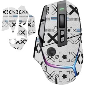 Mouse Grip Tape Full Coverage for Logitech G502 X Gaming Mouse, Mouse Anti Slip Grip Tape,Self-Adhesive PreCut Sweat-Resistant Professional Mice Upgrade Kit(White)