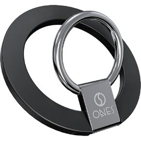 ONES Strong Magnetic Ring and Holder [360° Rotation Adjustable] [Stable and Durable] [Thin and Light] Phone Grip Holder for iPhone16 15 14 13 Pro Max Plus, Samsung Galaxy, Sony Xperia, Metal Black