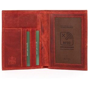 Passport Holder Wallet for Women Men - RFID Blocking Passport case - Airport Essentials Leather Travel Wallet for Men - International Travel Must-Have - Travel Documents Organizer (Chestnut)