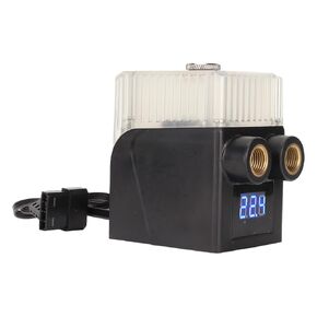 CPU Reservoir, G1/4" Thread PC Water Cooling Pump 12V 450L/H with Temperature Display Computer Water Cooling System Heat Exchanger Tool(Black)