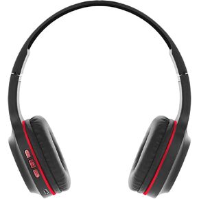Sentry HPX-BT105RD Wireless Stereo Headphones, Red; Multi-Function Controls; Ligthweight; Adjustable Headband; Built-in Microphone