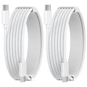 USB C to USB C Cable, 2 Pack 6FT Nylon Braided iPhone 16 Charger Cords Fast Charging, 60W Type C Charger Cable Compatible with iPhone 16/16 Plus/16 Pro/16 Pro Max/15/15 Plus/15 Pro/15 Pro Max