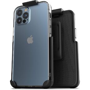 Encased Showcase Series Designed for iPhone 12 PRO MAX Belt Clip Case with Holster (Slim Fit) Transparent Back Protective Cover (2020 Release)