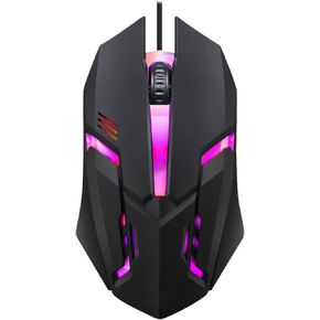 Diyeeni RGB Gaming Mouse, 1600 DPI Computer Wired Mouse, Ergonomic Gaming Mice, Colorful Lights, 3D Scroll Wheel, for Win10 8 7 for Win for Win (Black)