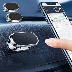 Magnetic Phone Holder 2 Pack, 360 Rotating Universal Car Mount, Compatible with Smartphones, Suction Shell Absorbs, Fits iPhone, Huawei, Xiaomi