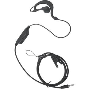 PNC380 Ptt Mic Earpiece 3.5mm Ear Piece 2-Way Headset for Hytera Poc Radio PNC380s Walkie Talkie(G Shape,Black,Wired)