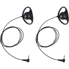 3.5mm Wired Radio Earphone Receiver Listening Assisted Church Translation Conference Travel Headset Compatible with Eamax EX-100 EXD-101 ATG-100T Wireless Tour Guide System (2Pack,D Shape)