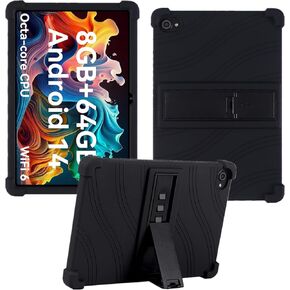 Case for Whitedeer C10-WT Tablet 10.1 inch, Silicone Stand Cover for Eksvefot 10/UGRIHACH UG-C10/ZANDIZ C10/Lville LVEC10/HiGrace C10/Freeski C10/FYMLCPFY C10A/Jeazans Jzpad-X11 Tablet (Black)