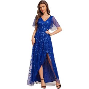 Ever-Pretty Women's Shimmery Sequins A-Line Side Slit Elegant Long Evening Dresses 02083
