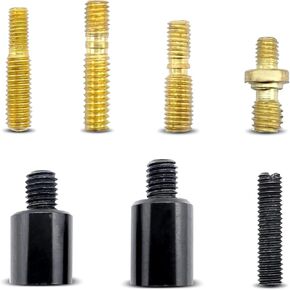 Pack-7 Car Antenna Multi-Specification Adapter, Metal Durable Rust-Proof Antenna Installation Accessories, Antenna Bolt Modification Kit, Compatible with Jeep Wrangler Ford GMC (Black & Gold)