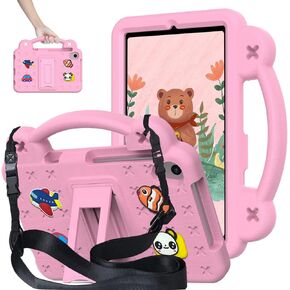 for Onn 8 inch Tablet Case 2024 Model, with Strap Stand Handle, Kids EVA Shockproof for Walmart Onn Surf Tablet Case 8''(Gen 4), Pink