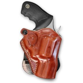Premium Leather OWB Paddle Holster Fits Taurus 605 .357 Magnum SnubNose Steel Frame Revolver 2'' inch Barrel, Brown Color, Right Hand Draw #5420#