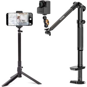 Brinno 3-in-1 Monopod, Phone Tripod, Clamp Mount with Phone Holder, 360° Rotation, Universal Phone Holder for Tripod, Fit for Brinno Time Lapse Camera & Action Camera & Mobile Phones - ACC1100