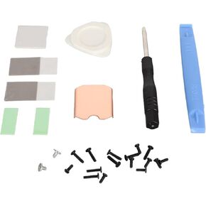 for Steam Deck SSD Heatsink Thermal Pad, M.2 2230 NVME SSD Copper Heat Sink Cooling Thermal Paste, Back Cover, Opening Tool Replacements Screwdriver Repair Kit