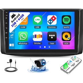 SIXTOP [2+64G] Android Car Stereo for Chevrolet LOVA 2006-2010 Upgrade Replacement Radio Carplay Android Auto Mirror Link 30 Themes 9 inch Touchscreen FM GPS Bluetooth+AHD Camera&MIC