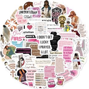 ROTY 100 Pcs Christian Stickers Aesthetic Cute Stickers, Religious Jesus Faith Waterproof Vinyl Gifts for Phone, Water Bottle, Luggage, Laptop, Adults Teens Boys Girls