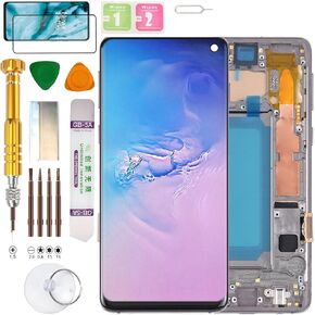 (Without Fingerprint) LCD Display Assembly for Samsung Galaxy S10 4G (Not 5G Version) SM-G973U, SM-G973U1, SM-G973F, SM-G973W, SM-G973N, SM-G973X, SCV41, SM-G973C Screen Replacement kit (Black)