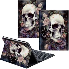 for iPad 9th Generation Case With Keyboard for iPad Case 10.2 inch 8th/7th Generation Detachable Wireless Keyboard & PU Leather Stand Cover Protective Tablet Case,Sea and Palm Trees at Sunset