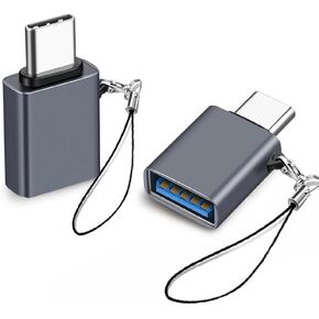 USB to USB C Adapter, USB C to USB 3.2 Adapter (2 Pack), 10Gbps USB C to USB Adapter, OTG+3A Fast Charging，Compatible with iPhone 15 Pro/Max, Samsung Galaxy, MacBook Pro Air, Thunderbolt 4/3