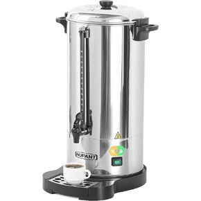 Commercial Coffee Urn 100 Cup/15L Coffee Dispenser with Upgraded Percolator, 304 Stainless Steel Hot Water Urn Beverage Dispenser with Keep Warm Mode, Large Coffee Maker for Catering Events