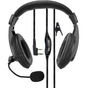 BAOFENG Airiton Overhead Noise Reduction Walkie Talkie Headset 2 Pin with Mic,VOX Hands Free UV-5R F8HP AR-5RM,Compatible RT22 RT68 RT21 H-777 Walkie Talkies, 2 Way Radio Headset