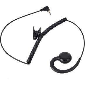 HYS 2.5mm Listen Only Tactical Earpiece Soft Rubber C Shape Earhook Law Enforcement Headset for Transceivers/Radio Shoulder Speaker Mics 2.5mm Audio Jacks
