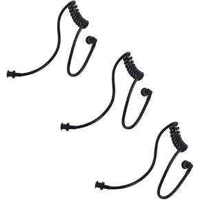 Two Way Radio Earpiece Acoustic Coil Tube Replacement for Walkie Talkie Surveillance Headset (Black Tube)