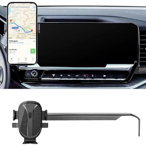 Car Phone Holder for Chevy Silverado/GMC Sierra 1500/2500/3500 Accessories 2022 2023 2024 2025 Dash Mount Cell Phone Holder for Metal Ball Adapter Stand(with 13.4inch Screen)