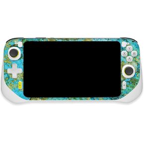 MightySkins Carbon Fiber Skin Compatible with Logitech G Cloud Gaming Handheld - Teal Marble | Protective, Durable Textured Carbon Fiber Finish | Easy to Apply | Made in The USA