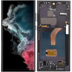 6.8 OLED Original for Galaxy S22 Ultra, LED LCD Display Digitizer Assembly S22ultra 5G S908B, LCD Screen Replacement with Frame, EU International Version (Black) in Saudi Arabia