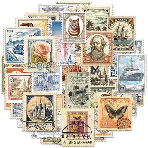 Vintage Scrapbook Stickers Set, Retro Stickers for Bullet Journal, Antique Looking Stickers for Junk Journal Collage Album (Memory Stamp 100pcs)