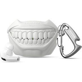 for AirPods Pro 2nd Generation Case, Unique Funny Teeth Design, Soft Silicone Shell, Compatible with Wireless Charging (Star White)