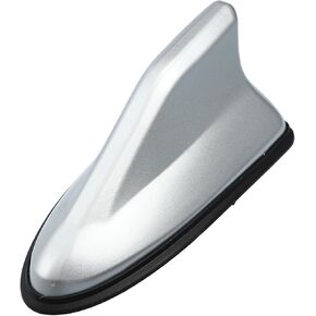 Self Adhesive Shark Fin Shape Car Roof Aerial Antenna Decorative AM/FM Radio Signal Antenna Silver Tone Auto Replacement Parts