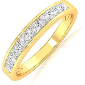 0.5 Carat t.w. LAB GROWN Princess Cut Diamond Wedding Band Ring (G-H Color VS1-VS2 Clarity)