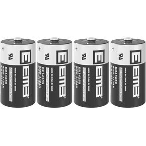EEMB 4Pack ER14250 1/2AA 3.6V Lithium Battery Li-SOCL₂ Non-Rechargeable Battery XL-050F SB-AA02 LS14250 TL-5902 TL-2150 for Dog Collar Meter Sensor Movement Monitor/Home Security System/Alarm System