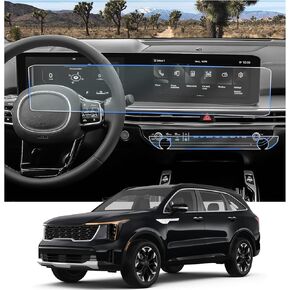 CDEFG 6PCS Compatible with 2024 2025 Kia Sorento 12.3 Inch Screen Protector for 2024 2025 Kia Sorento LX/S/EX/SX/SX Prestige/X-Line Accessories Center Touch Screen Cover Dual Displays Guard