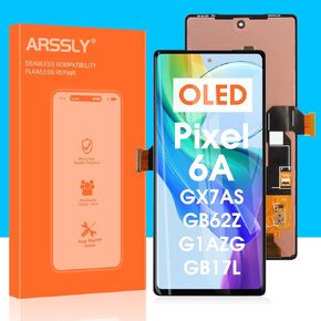 Original for Google Pixel 6A Screen Replacement Pixel 6A LCD Display Digitizer Touch Screen Assembly Repair Parts for GX7AS,GB62Z,G1AZG(Black)
