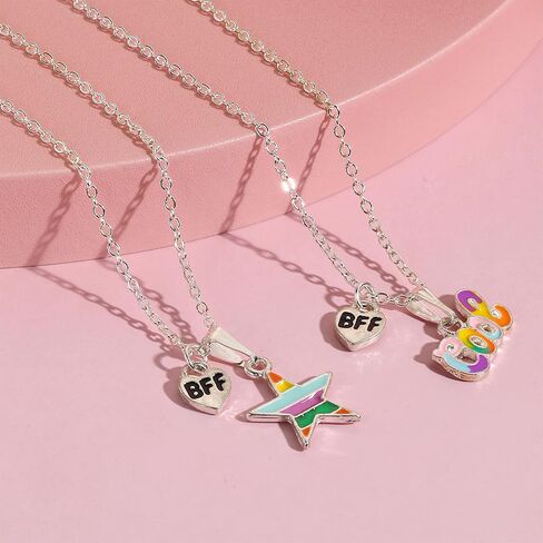قلادة الصداقة BFF قلادة للفتيات 2/3/4 أفضل صديق قلادة الأخت قلادة الحب القلب قلادة قلادة هدايا عيد ميلاد الأخت للأصدقاء Bestie in Kuwait