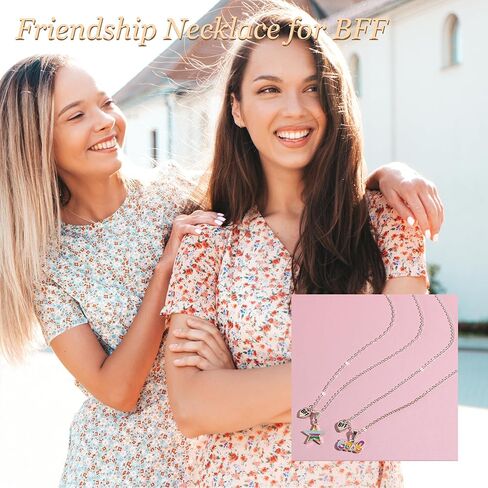 قلادة الصداقة BFF قلادة للفتيات 2/3/4 أفضل صديق قلادة الأخت قلادة الحب القلب قلادة قلادة هدايا عيد ميلاد الأخت للأصدقاء Bestie in Kuwait