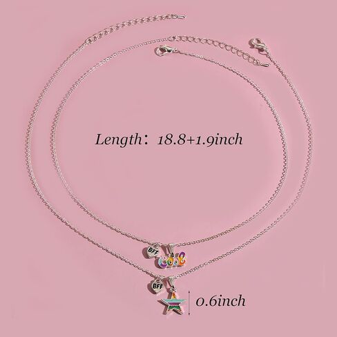 قلادة الصداقة BFF قلادة للفتيات 2/3/4 أفضل صديق قلادة الأخت قلادة الحب القلب قلادة قلادة هدايا عيد ميلاد الأخت للأصدقاء Bestie in Kuwait