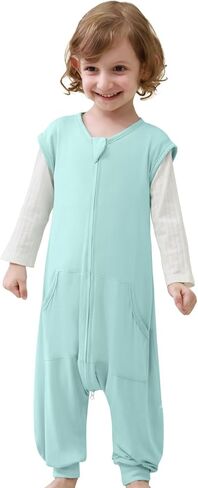 أكياس نوم للأطفال الصغار من HOMEAL بعمر 12-18 شهرًا، و18-24 شهرًا، كيس نوم للأطفال الصغار 2.5 توغ مع أرجل، كيس نوم للأطفال، بطانية يمكن ارتداؤها في الشتاء، كيس نوم للأطفال للمشايات المبكرة، أزرق in Kuwait