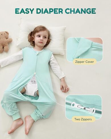 أكياس نوم للأطفال الصغار من HOMEAL بعمر 12-18 شهرًا، و18-24 شهرًا، كيس نوم للأطفال الصغار 2.5 توغ مع أرجل، كيس نوم للأطفال، بطانية يمكن ارتداؤها في الشتاء، كيس نوم للأطفال للمشايات المبكرة، أزرق in Kuwait