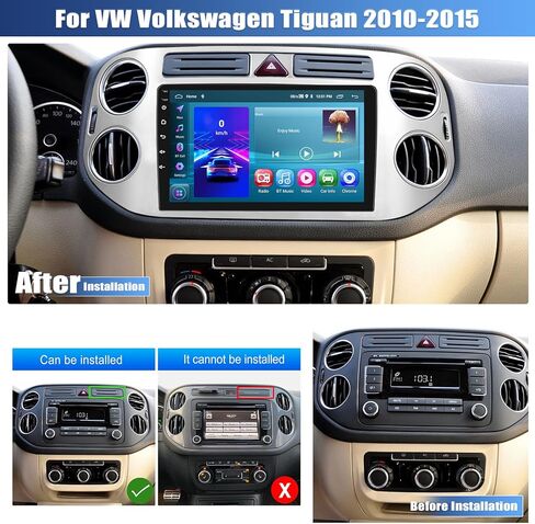 2G+64G Android 13 Car Stereo for VW Volkswagen Tiguan 2010-2015 مع Carplay Android Auto ، 9 بوصة شاشة VW Car Radio مع رابط المرآة WiFi GPS Navigation Bluetooth FM/RDS SWC+الكاميرا الخلفية الخلفية in Kuwait
