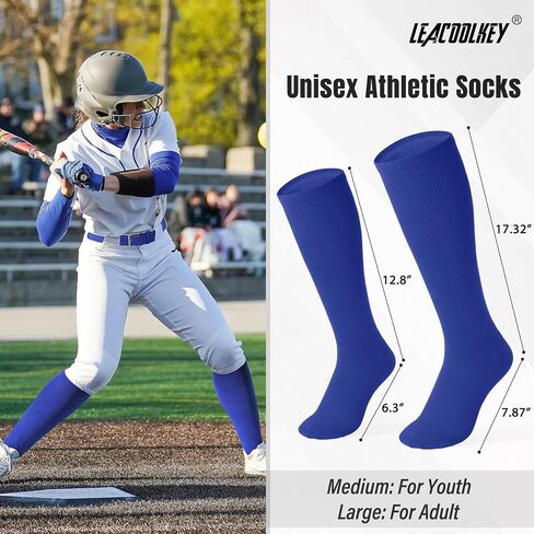 LEACOOLKEY Baseball Belt and Socks Combo Set 3 Pairs of Softball Socks and 1 Pack Elastic Belt for Youth and Adult in Saudi Arabia