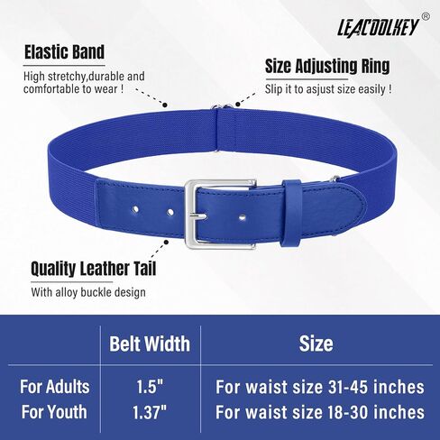 LEACOOLKEY Baseball Belt and Socks Combo Set 3 Pairs of Softball Socks and 1 Pack Elastic Belt for Youth and Adult in Saudi Arabia