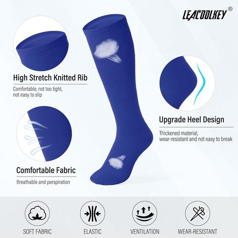 LEACOOLKEY Baseball Belt and Socks Combo Set 3 Pairs of Softball Socks and 1 Pack Elastic Belt for Youth and Adult in Saudi Arabia
