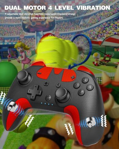 Wireless Switch Controller for Kids, Switch Controller Compatible with Switch/Switch Lite/OLED/ PC, Switch Pro Controller with 6-Axis Gyro, Single Programe, Dual Vibration, 3 Speed Turbo, One-Key Wake Up, Share, Gift for Gamer Girls Boys in Kuwait