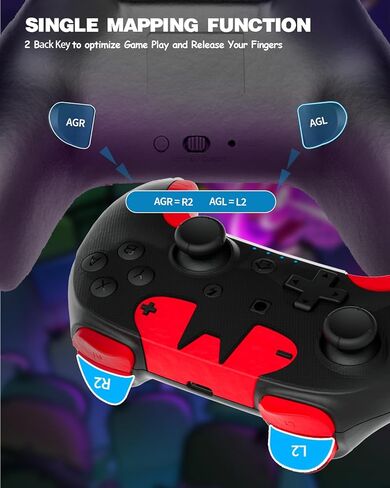 Wireless Switch Controller for Kids, Switch Controller Compatible with Switch/Switch Lite/OLED/ PC, Switch Pro Controller with 6-Axis Gyro, Single Programe, Dual Vibration, 3 Speed Turbo, One-Key Wake Up, Share, Gift for Gamer Girls Boys in Kuwait