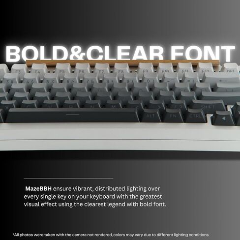 Custom PBT Keycaps, Midnight Gradient Black Grey Keycaps, Shine Through Double Shot Side Print 136 Keys OEM Profile Keycap Set for 60% 65% 75% 100% Mechanical Gaming Keyboards in Saudi Arabia